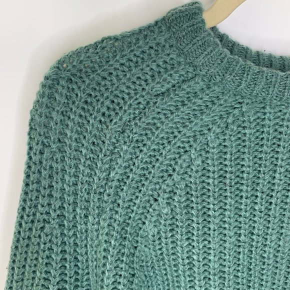 A NEW DAY Green Chunky Knit Crop Sweater Sz S - Picture 3 of 8